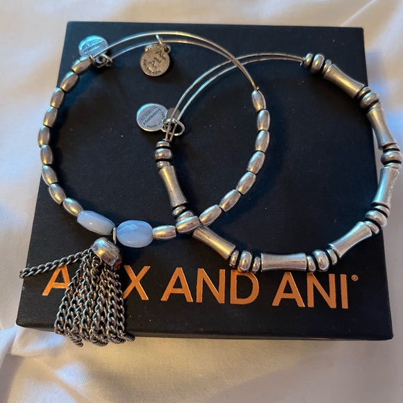Set of two silver finish Alex and Ani bangles - Picture 1 of 3